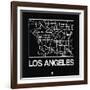 Black Map of Los Angeles-NaxArt-Framed Art Print