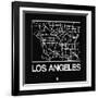 Black Map of Los Angeles-NaxArt-Framed Art Print