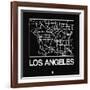 Black Map of Los Angeles-NaxArt-Framed Art Print