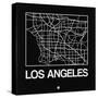 Black Map of Los Angeles-NaxArt-Stretched Canvas