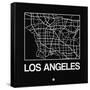 Black Map of Los Angeles-NaxArt-Framed Stretched Canvas