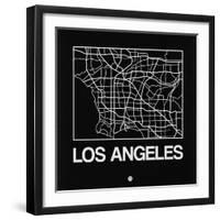 Black Map of Los Angeles-NaxArt-Framed Art Print