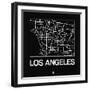 Black Map of Los Angeles-NaxArt-Framed Art Print