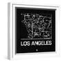 Black Map of Los Angeles-NaxArt-Framed Art Print