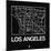 Black Map of Los Angeles-NaxArt-Mounted Art Print