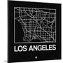 Black Map of Los Angeles-NaxArt-Mounted Art Print