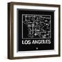 Black Map of Los Angeles-NaxArt-Framed Art Print