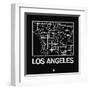 Black Map of Los Angeles-NaxArt-Framed Art Print