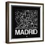 Black Map of Madrid-NaxArt-Framed Art Print