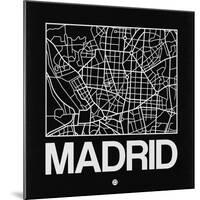 Black Map of Madrid-NaxArt-Mounted Art Print