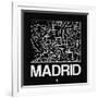 Black Map of Madrid-NaxArt-Framed Art Print