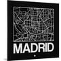 Black Map of Madrid-NaxArt-Mounted Art Print