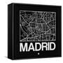 Black Map of Madrid-NaxArt-Framed Stretched Canvas