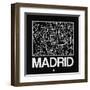 Black Map of Madrid-NaxArt-Framed Art Print