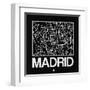 Black Map of Madrid-NaxArt-Framed Art Print