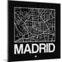 Black Map of Madrid-NaxArt-Mounted Art Print