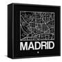 Black Map of Madrid-NaxArt-Framed Stretched Canvas