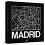 Black Map of Madrid-NaxArt-Stretched Canvas
