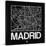 Black Map of Madrid-NaxArt-Stretched Canvas