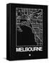 Black Map of Melbourne-NaxArt-Framed Stretched Canvas