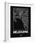 Black Map of Melbourne-NaxArt-Framed Art Print