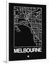 Black Map of Melbourne-NaxArt-Framed Art Print