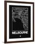 Black Map of Melbourne-NaxArt-Framed Art Print