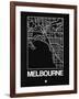 Black Map of Melbourne-NaxArt-Framed Art Print