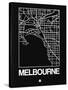Black Map of Melbourne-NaxArt-Stretched Canvas