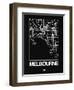 Black Map of Melbourne-NaxArt-Framed Art Print