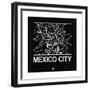 Black Map of Mexico City-NaxArt-Framed Premium Giclee Print