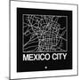 Black Map of Mexico City-NaxArt-Mounted Premium Giclee Print