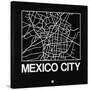 Black Map of Mexico City-NaxArt-Stretched Canvas