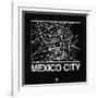 Black Map of Mexico City-NaxArt-Framed Art Print