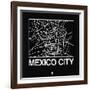 Black Map of Mexico City-NaxArt-Framed Art Print