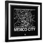 Black Map of Mexico City-NaxArt-Framed Art Print