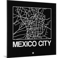 Black Map of Mexico City-NaxArt-Mounted Art Print