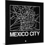 Black Map of Mexico City-NaxArt-Mounted Art Print