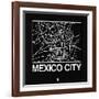 Black Map of Mexico City-NaxArt-Framed Art Print