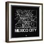 Black Map of Mexico City-NaxArt-Framed Art Print