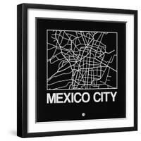 Black Map of Mexico City-NaxArt-Framed Art Print