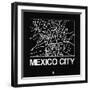 Black Map of Mexico City-NaxArt-Framed Art Print