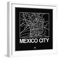 Black Map of Mexico City-NaxArt-Framed Art Print