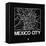 Black Map of Mexico City-NaxArt-Framed Stretched Canvas