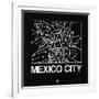 Black Map of Mexico City-NaxArt-Framed Art Print