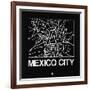 Black Map of Mexico City-NaxArt-Framed Art Print