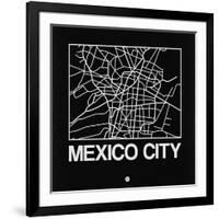 Black Map of Mexico City-NaxArt-Framed Art Print