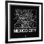 Black Map of Mexico City-NaxArt-Framed Art Print