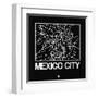 Black Map of Mexico City-NaxArt-Framed Art Print