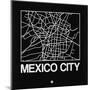 Black Map of Mexico City-NaxArt-Mounted Art Print